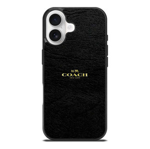 COACH NEW YORK BLACK LEATHER iPhone 17 Pro Case Cover